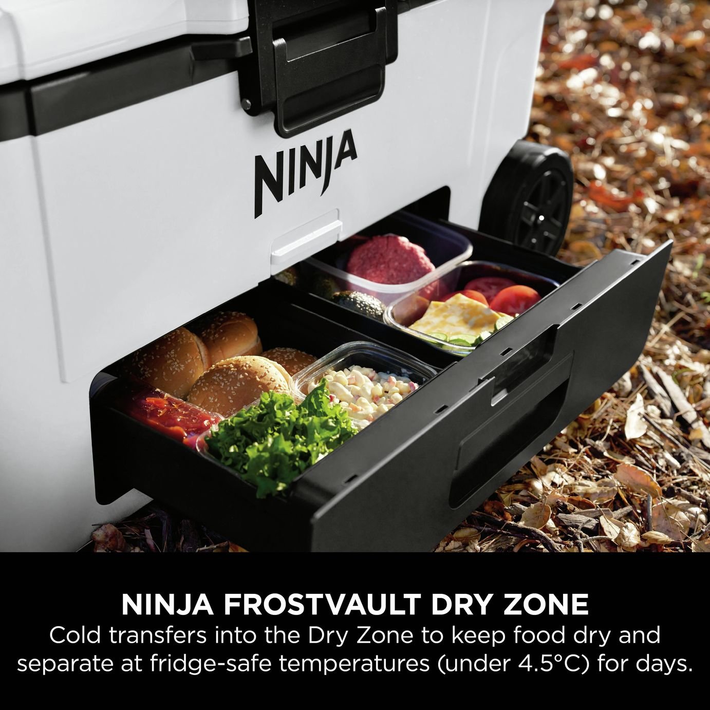 Buy Ninja FrostVault Wheeled Cooler – 65QT / 61L / White | Cool