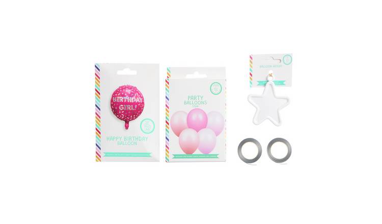 Mad Party Pink Confetti Balloons Birthday Kit