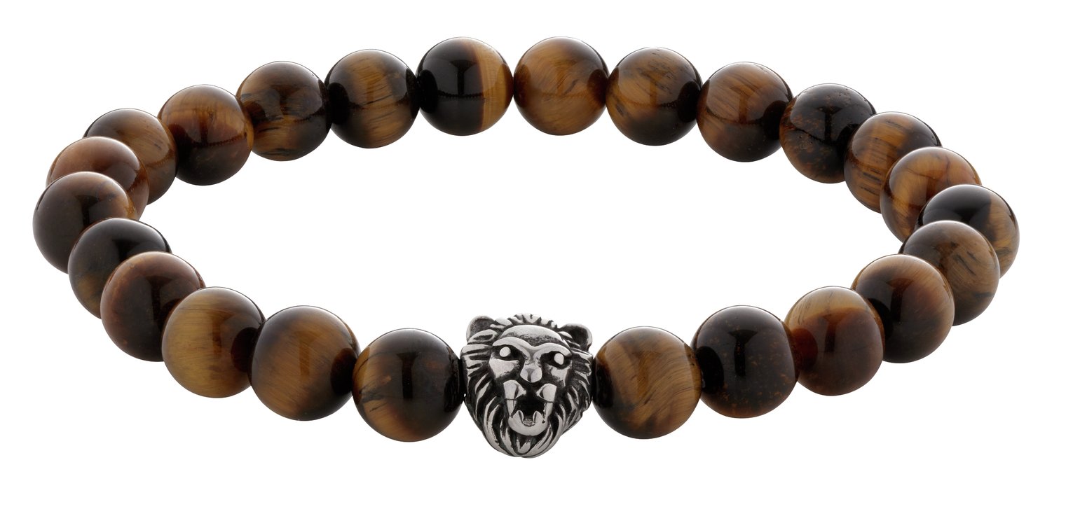 Revere Men's Stainless Steel Tigers Eye Lion Head Bracelet Review