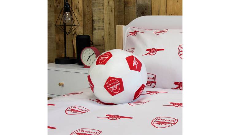 Arsenal FC Football Shaped Cushion White - 25cm