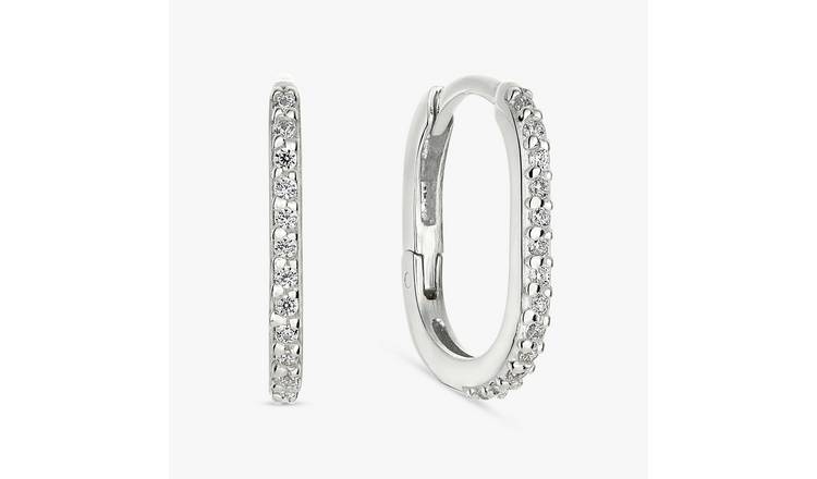 Revere Sterling Silver Cubic Zirconia Huggies Earrings