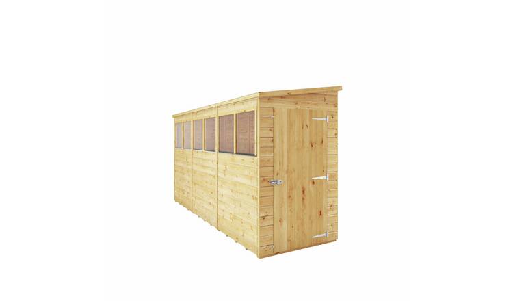 Mercia Shiplap Clear Window Pent Shed - 12 x 4ft