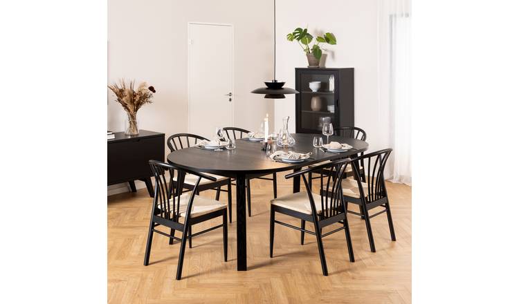 Furniture To Go Montreux Black Dining Table & 6 Black Chairs