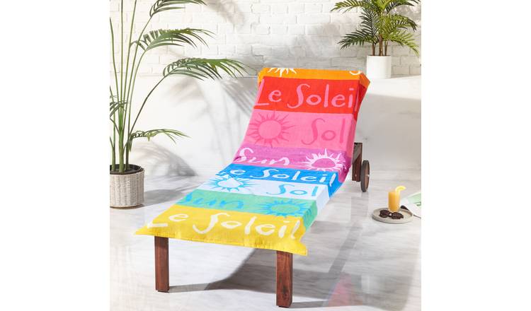 Catherine Lansfield Block Stripe Lounger Beach Towel