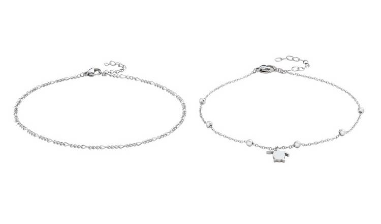State of Mine Stainless Steel Beach Anklet - Set of 2