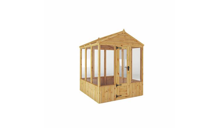 Mercia Shiplap Clear Window Woodsman Greenhouse - 6 x 6ft