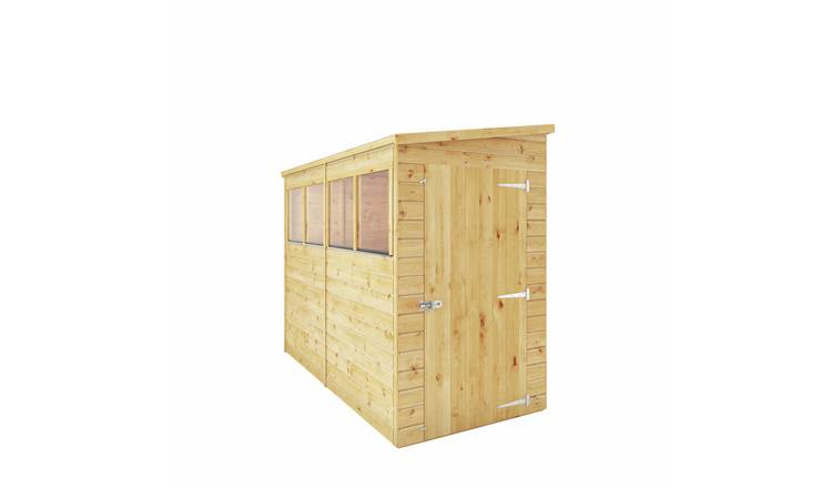Mercia Shiplap Clear Window Pent Shed - 8 x 4ft