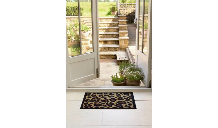 My Mat Leopard Border Brown Doormat - 50x75cm
