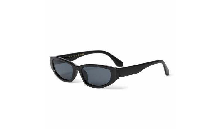 Freedom Black Slim Cateye Sunglasses