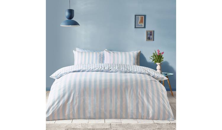 Sassy B Stripe Tease Blue Bedding Set - Kingsize