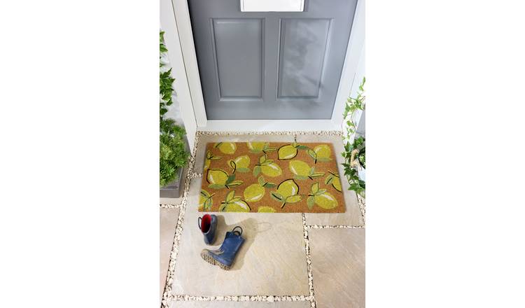 My Mat Printed Coir Lemons Yellow Doormat - 45x75cm