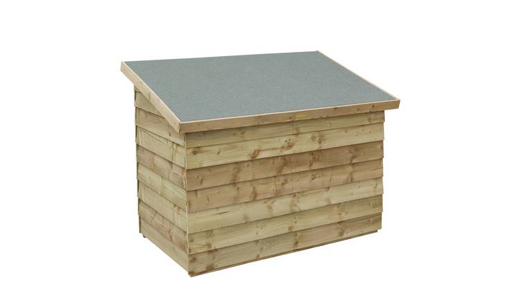 Rowlinson 460L Overlap Patio Chest Garden Storage Box -Brown