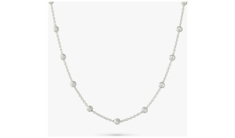 Revere Sterling Silver Diamond Cut Beaded Necklace