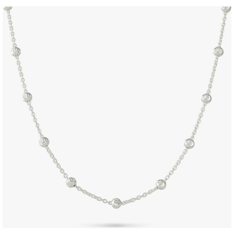 Revere Sterling Silver Diamond Cut Beaded Necklace 0