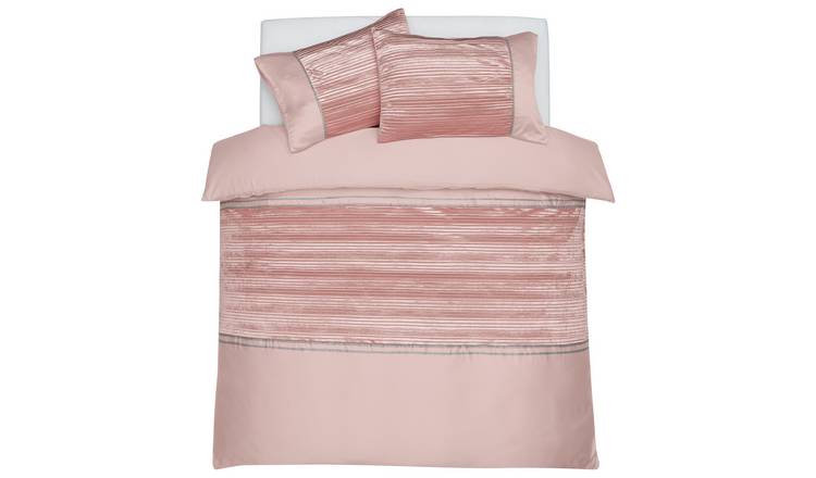 Argos Home Sparkle Velvet Blush Pink Bedding Set - Single