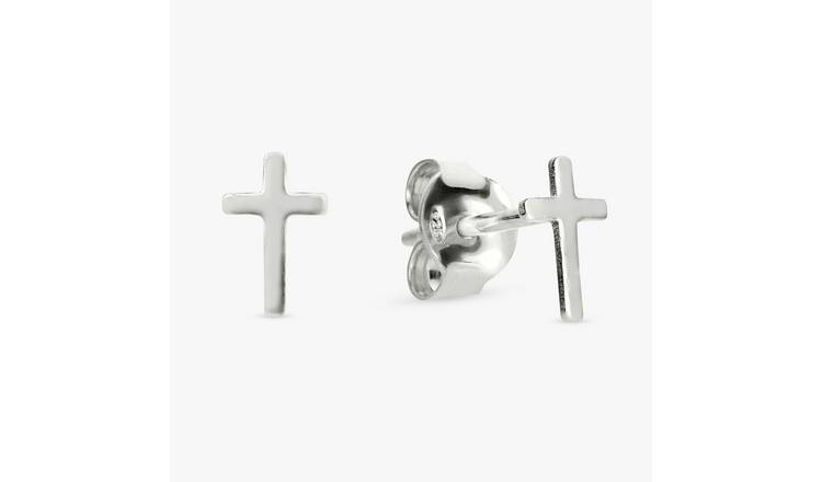 Revere Sterling Silver Cross Stud Earrings