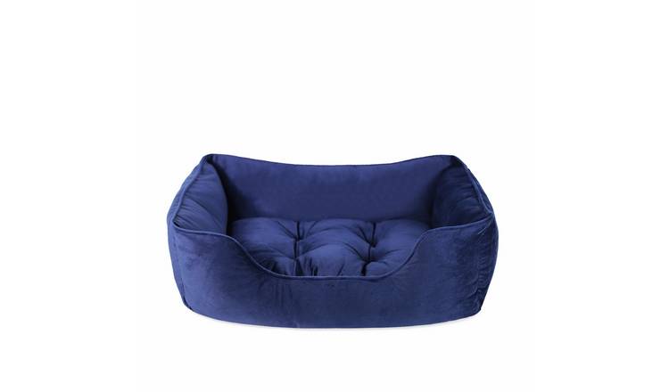 Rosewood Pet Velvet Square Bed Navy - Large