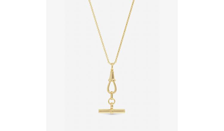 Jon Richard Gold Plated Pave T Bar Necklace
