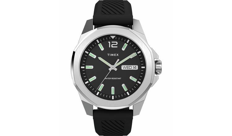 Timex Essex Ave Black Dial Black Strap Watch
