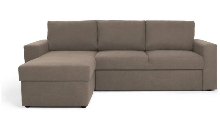 Argos Home Miller Fabric Left Hand Chaise Sofa Bed - Mocha