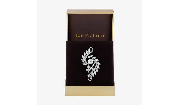 Jon Richard Silver Plated Crystal Brooch Gift Box