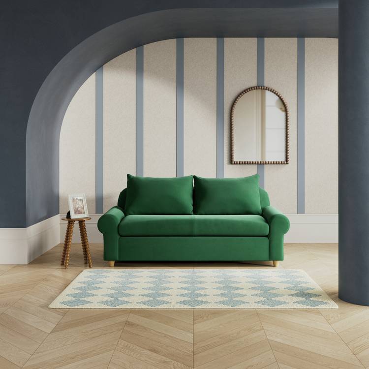 Habitat Whitby Fabric 2 Seater Sofa - Green - Ash Leg 0