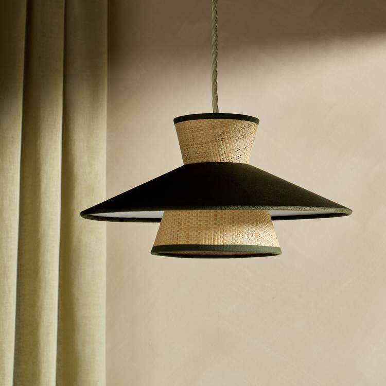 Habitat Mini Otto Green Velvet Easy Fit Lampshade - 35cm 0