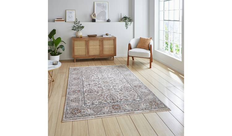 Think Rugs Vintage Beige Short Pile Rug - 120x170cm