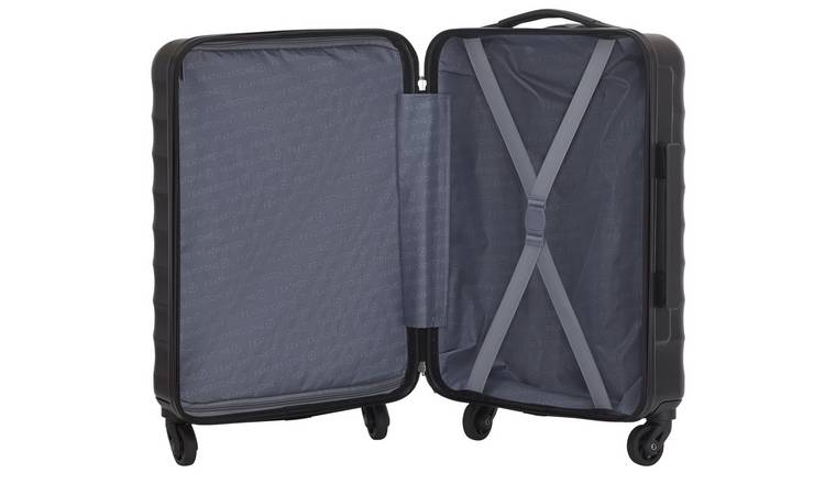 Black 4 cheap wheel cabin suitcase