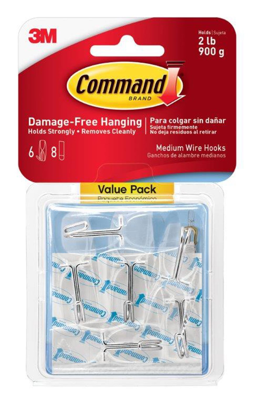 Command Clear Medium Wire Toggle Hooks