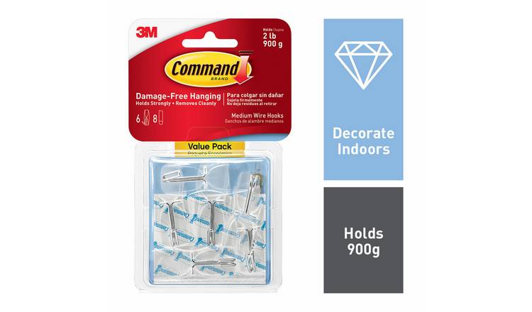 Command™ Clear Medium Wire Hooks