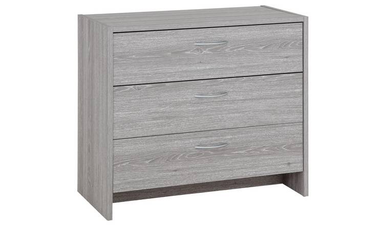 Buy Argos Home Seville 3 Drawer Chest - Grey Oak Effect | Chest of ...