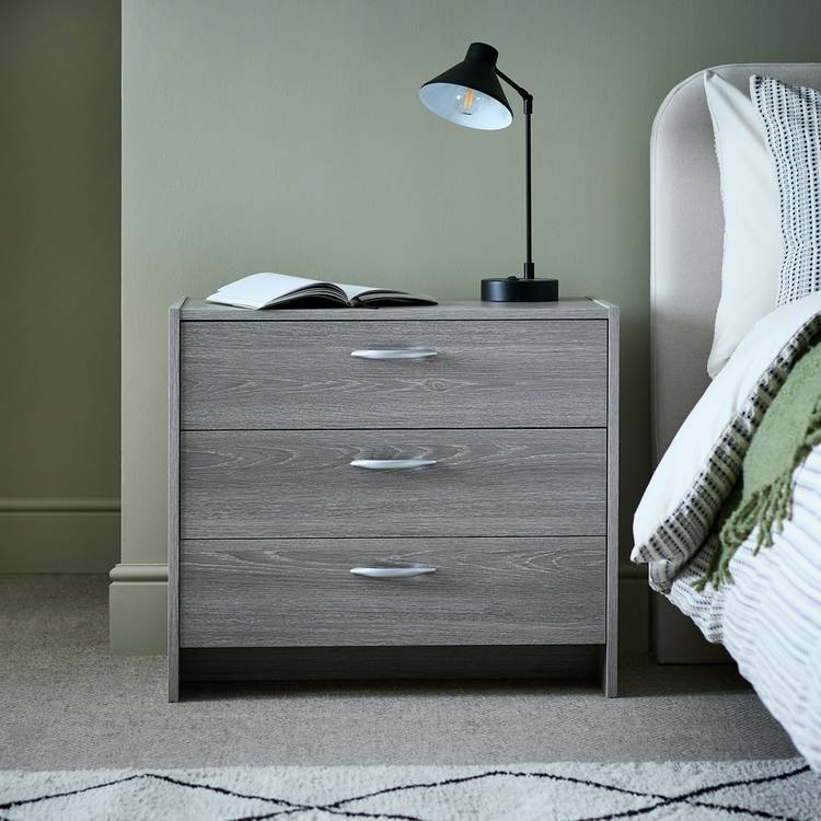 Argos Home Seville 3 Drawer Chest - Grey Oak Effect 0
