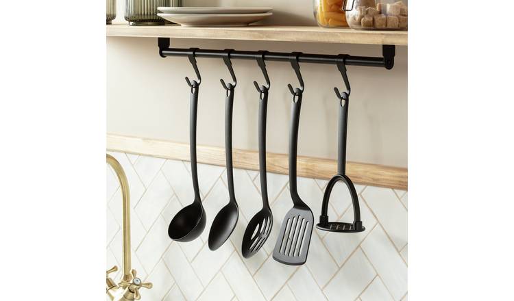 Argos Home Essentials 5 Piece Nylon Utensils Set - Black