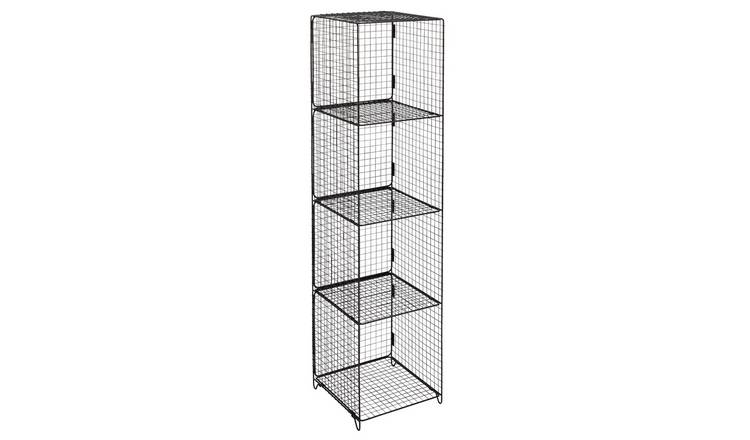 Buy Argos Home Metal 4 Tier Wire Tower Black Bathroom Shelves Argos