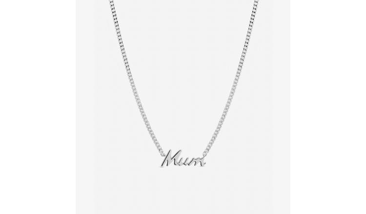 Inicio Silver Plated Mum Pendant Necklace