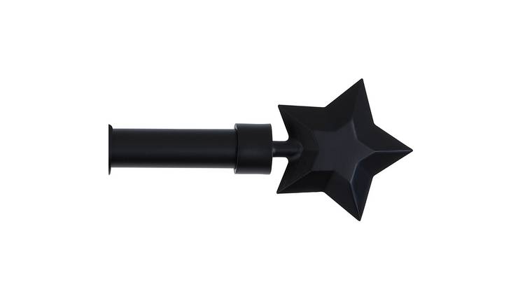 Argos Home Black Extendable Curtain Pole - 120cm - 210cm