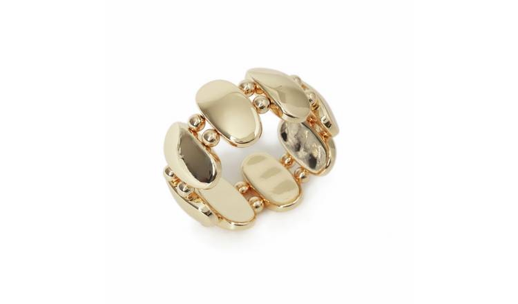 Freedom Gold Tone Oval Oversized Bracelet
