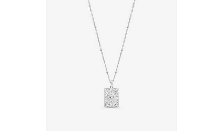 Inicio Sterling Silver Plated Heart Charm Pendant