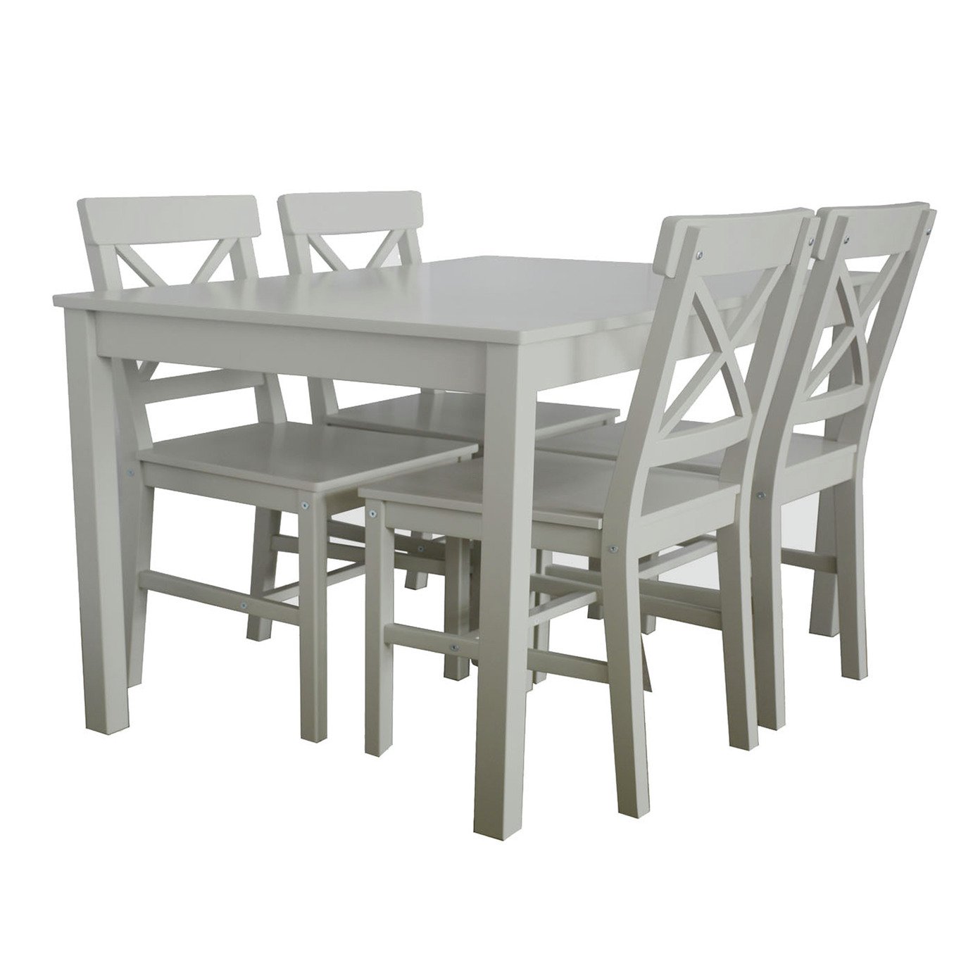SBN Malaren Dining Table & 4 Chairs - Grey