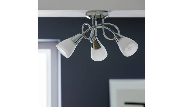 Buy Argos Home Curio 3 Light Glass Opal Ceiling Light Chrome Ceiling Lights Argos