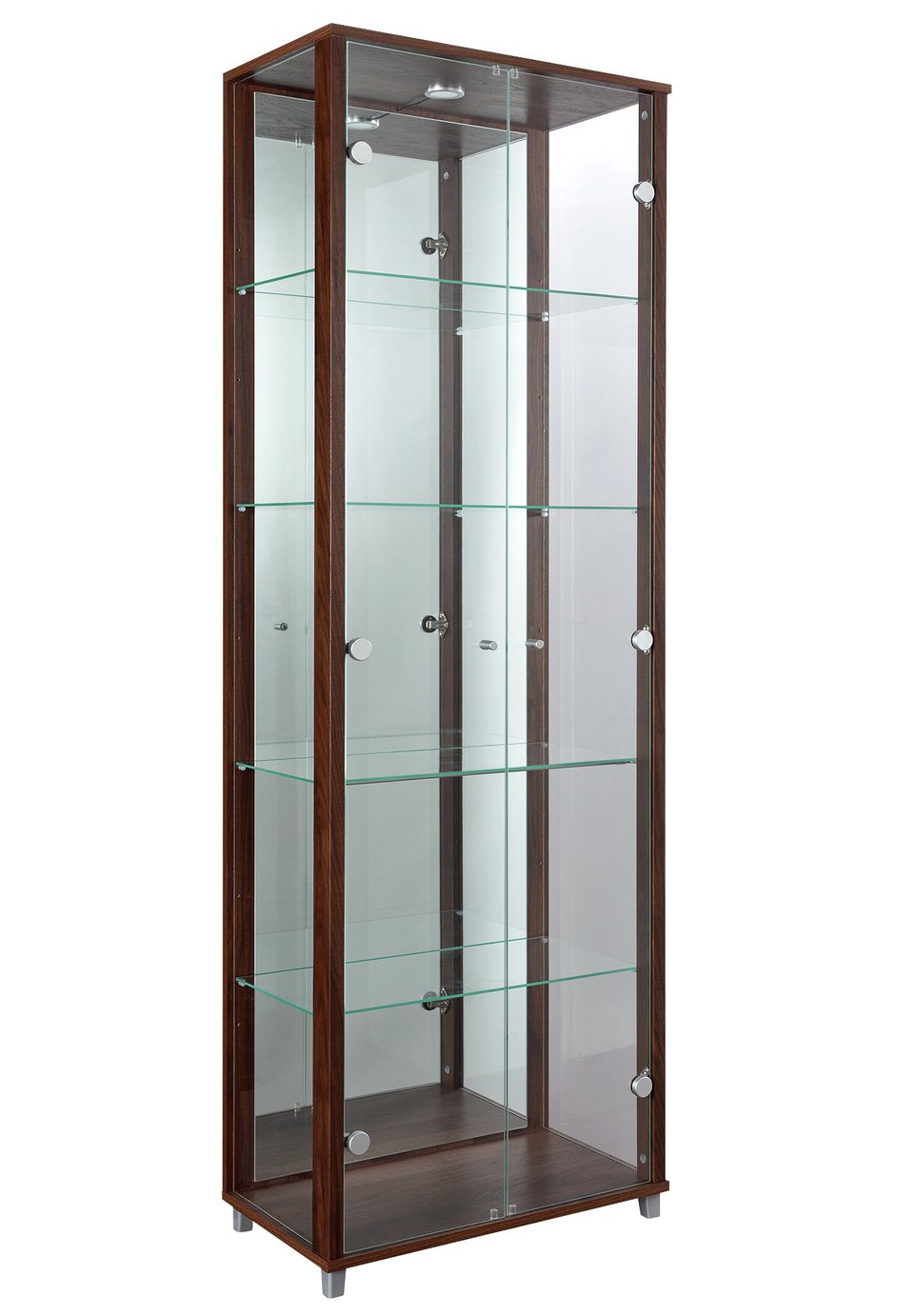 Argos Home 2 Door Mirrored Display Cabinet - Walnut Effect