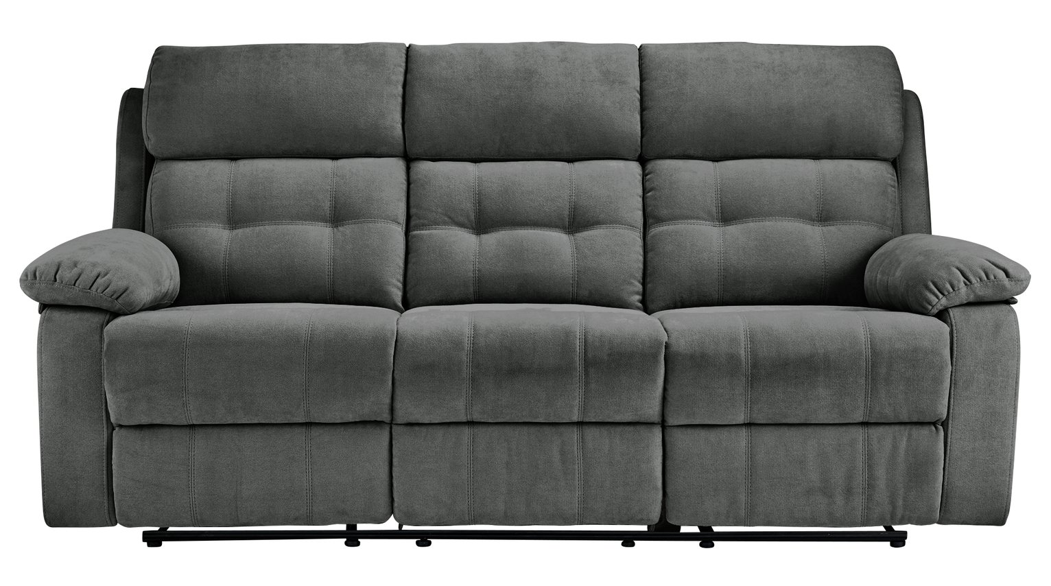 Argos Home June 3 Seater Fabric Recliner Sofa - Charcoal