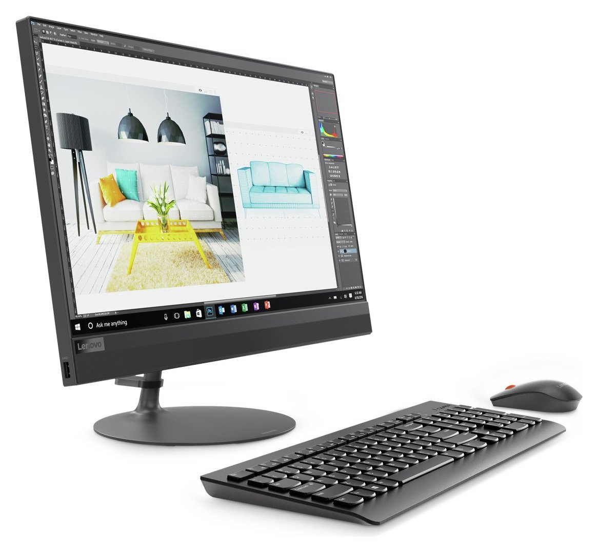 Lenovo 520 21.5 Inch AMD A6 8GB 1TB All-in-One PC - Black