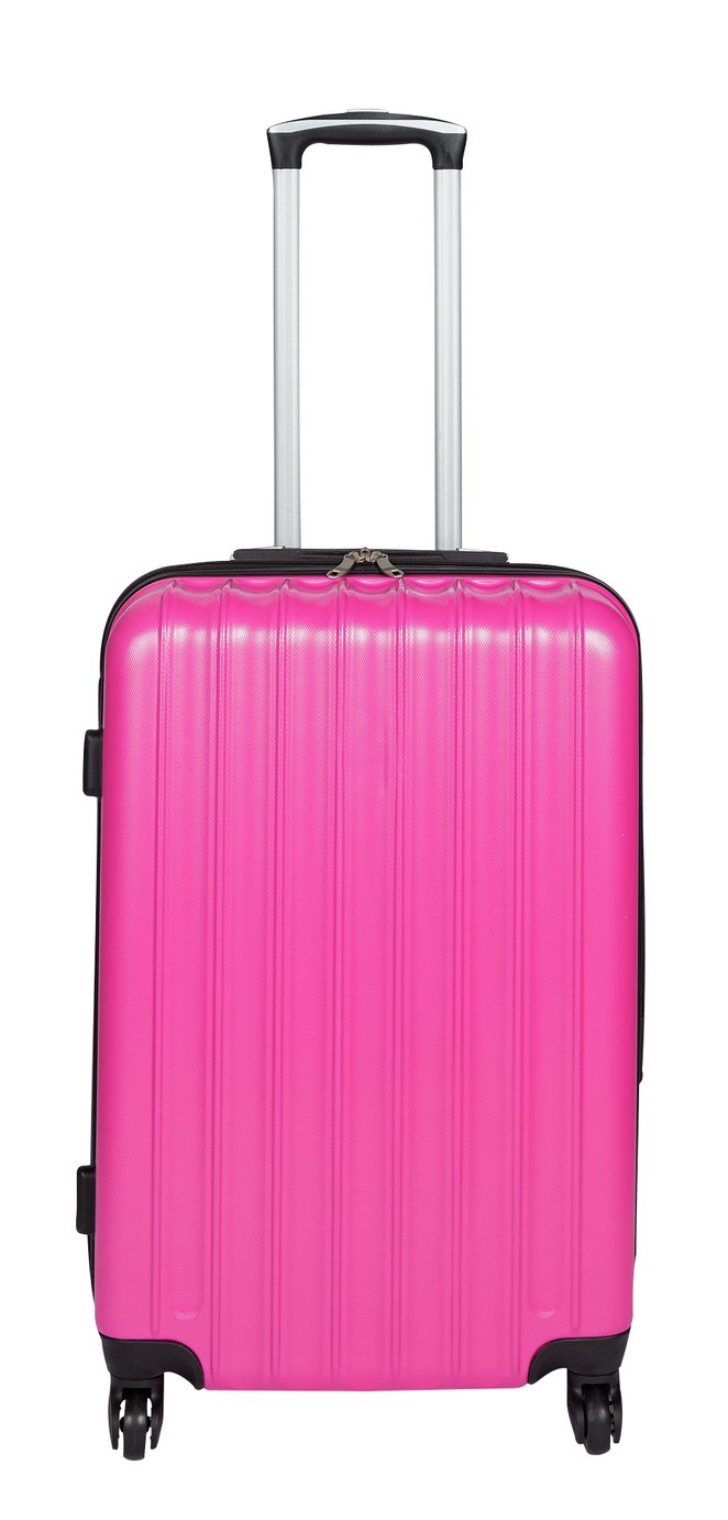 Small 4 Wheel Hard Suitcase - Candy Pink