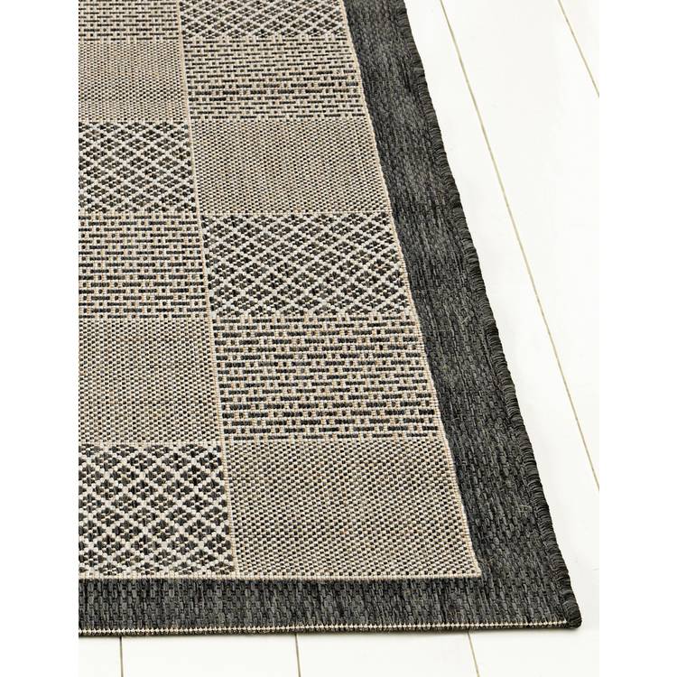 Homemaker Cottage Blocks Grey Flatweave Rug - 160x120cm 0