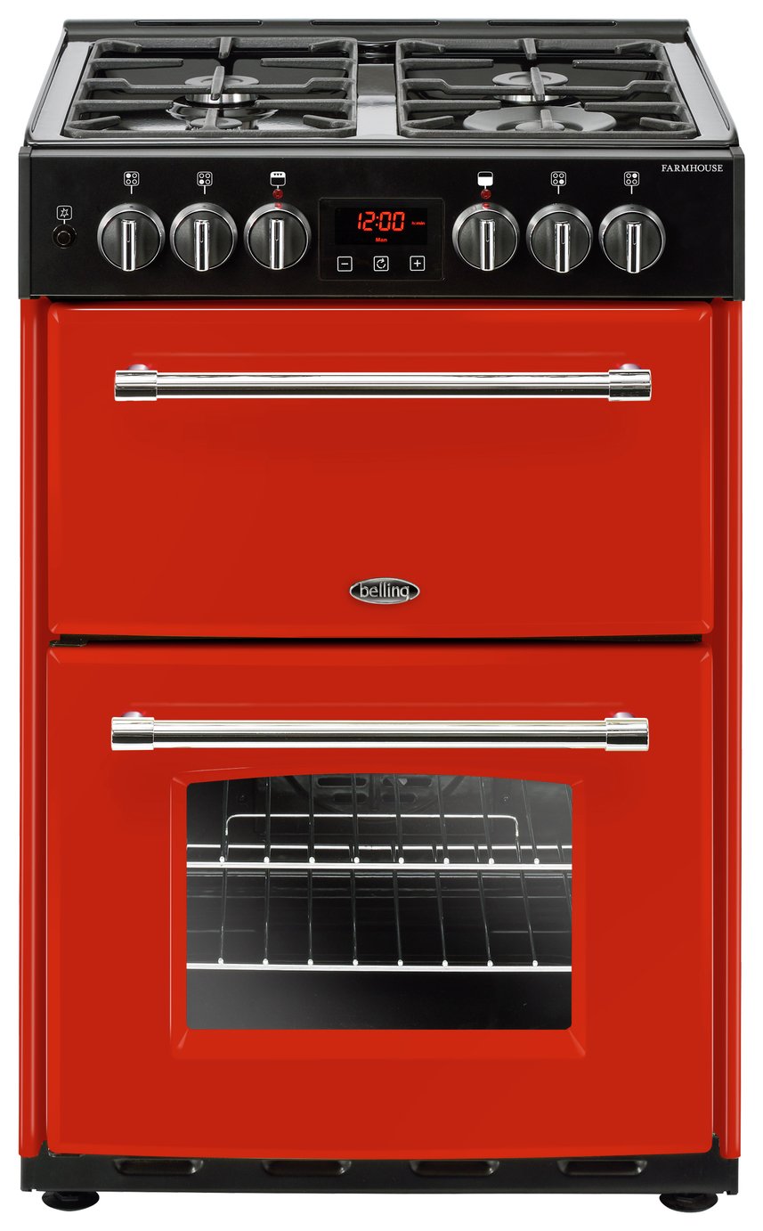 Belling Farmhouse 60DF 60cm Double Dual Fuel Cooker - Red