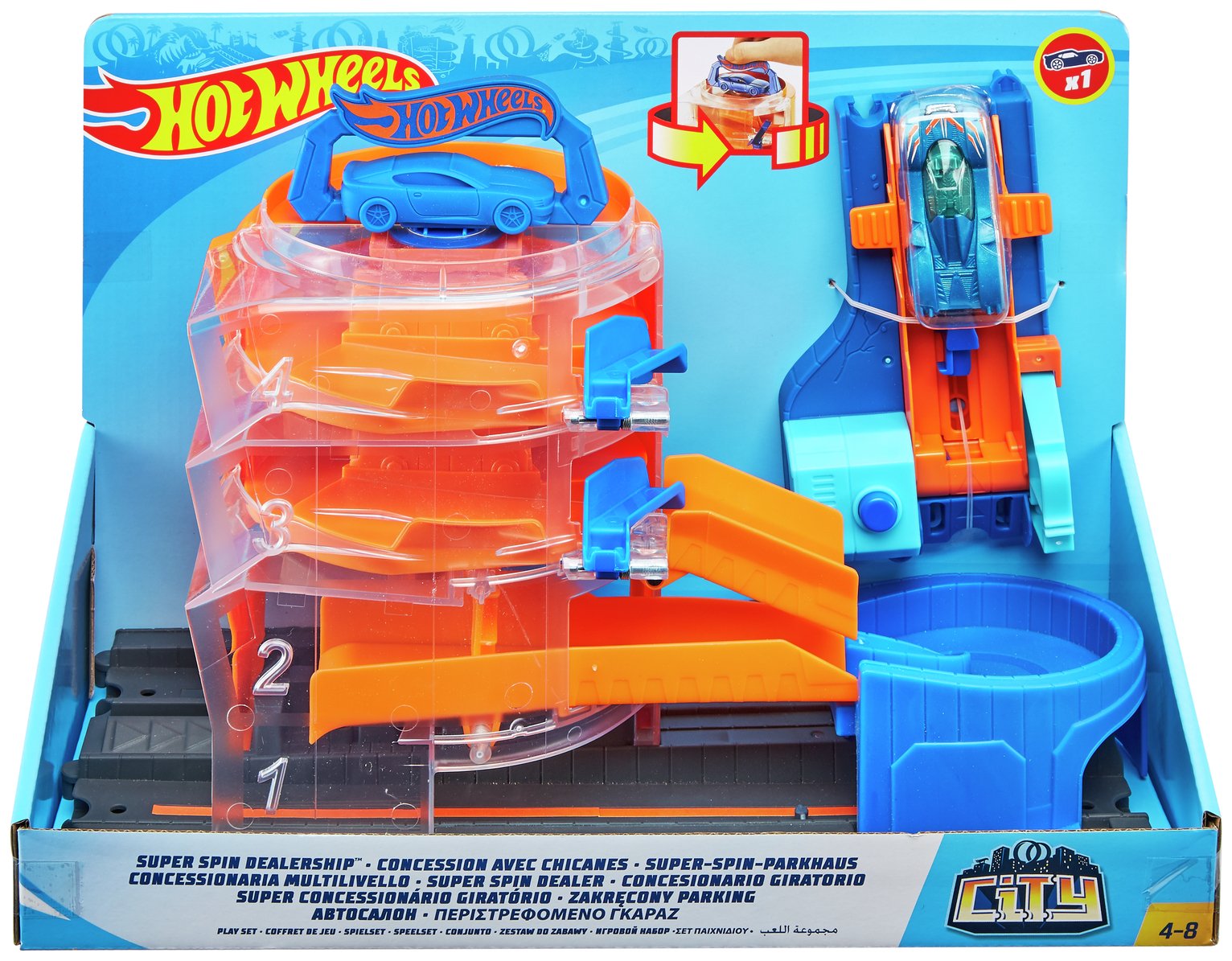 hot wheels city super spin tire shop playset