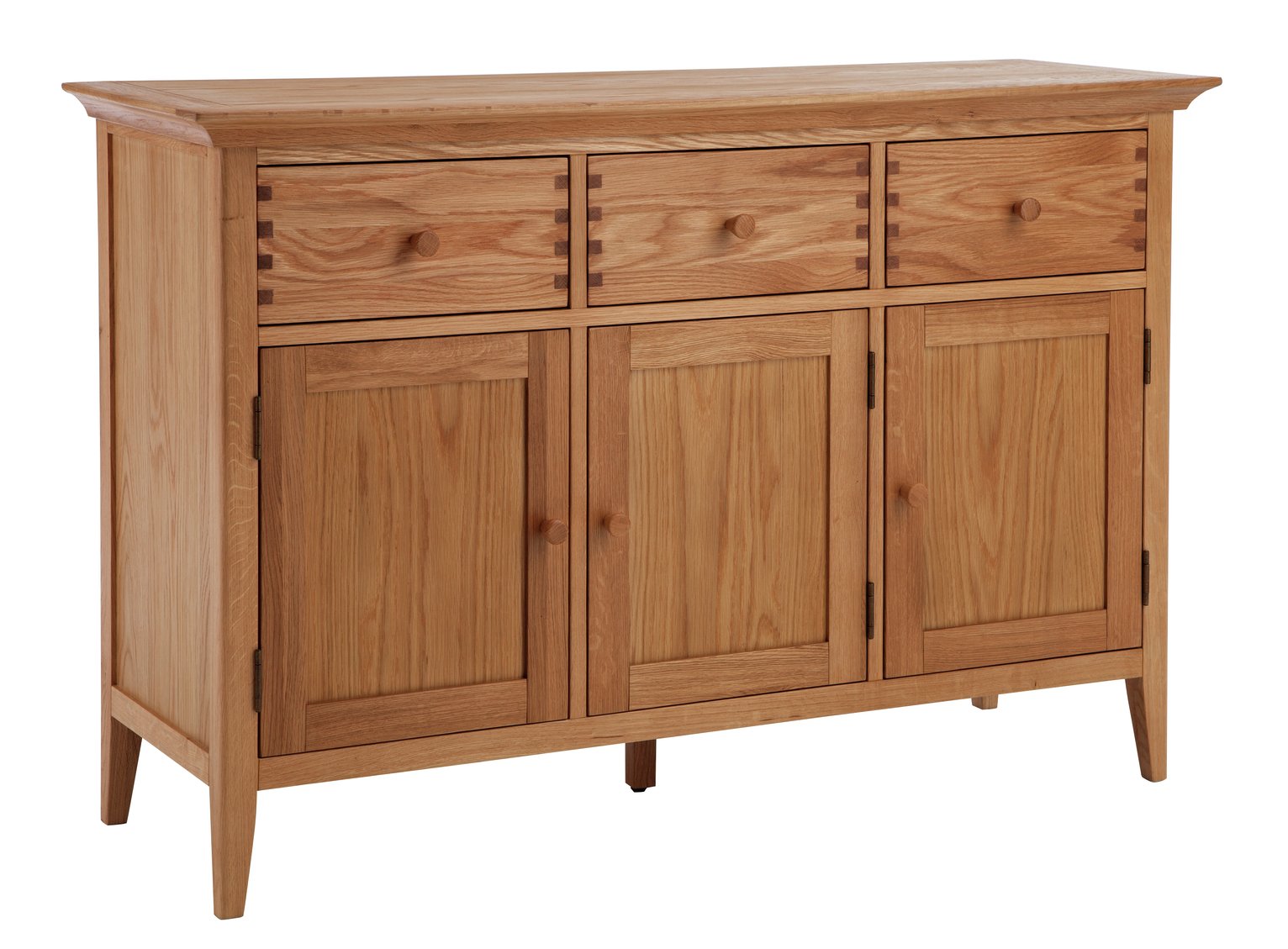 Argos Home Pembridge 3 Door Solid Wood Sideboard -Oak Veneer