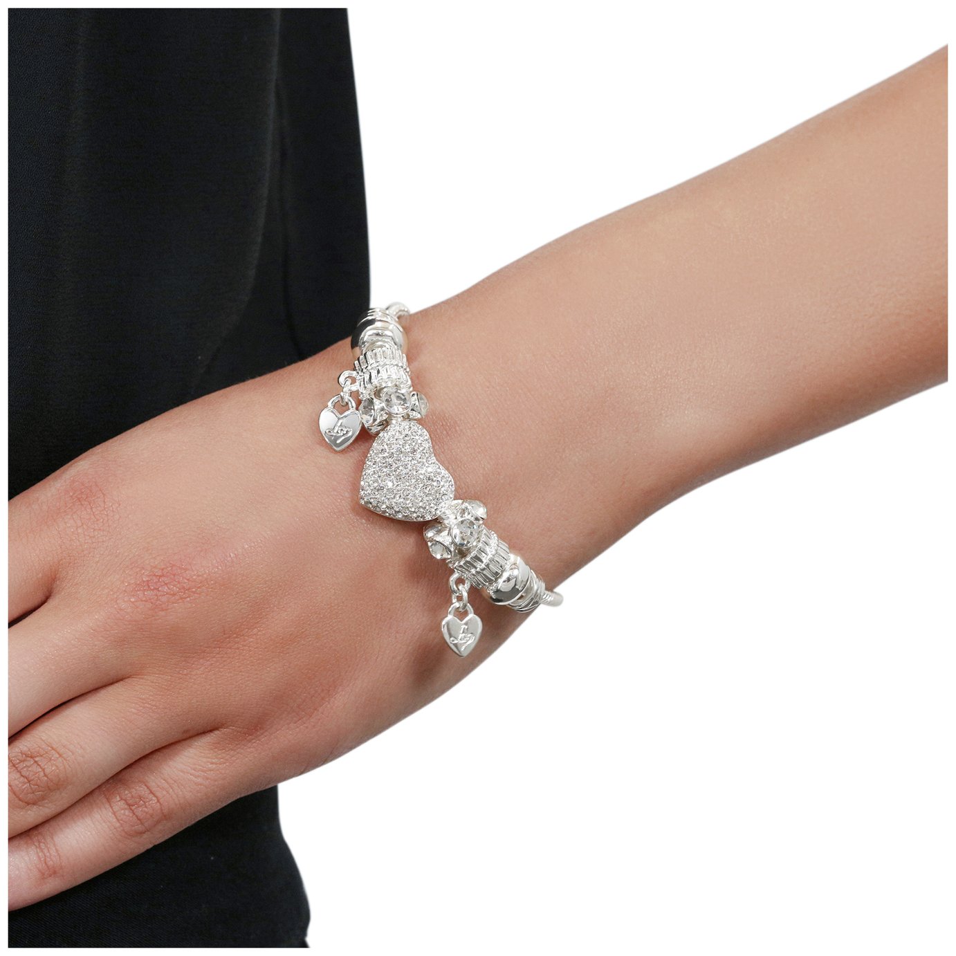 Lipsy Silver Colour Pave Heart Charm Bracelet Review